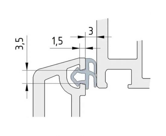 Уплотнитель для окон и дверей KOMFORT москитные системы rehau 4952 ПВХ, усиленный, серый, тэп 20 м УПЛ0531 – изображение 3