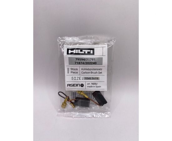 Комплект графитовых щеток 2 шт, Hilti, OEM 79594/71781/71874/202240/as Asein 1623J – изображение 4