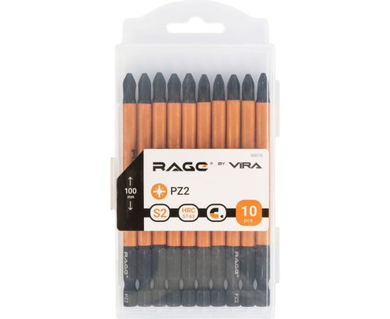 Биты магнитные S2 PZ2, 100 мм, 10 шт rage by VIRA 554170 – изображение 6