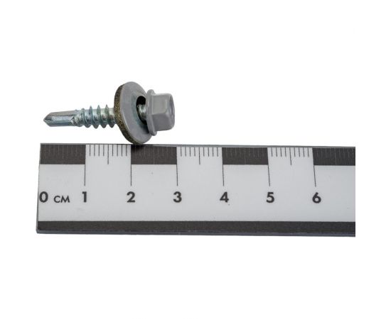 Кровельный саморез STARFIX 5,5x25 мм, цинк, шайба с прокладкой, PT3, RAL 7004, 250 шт. SMC3-64493-250 – изображение 2