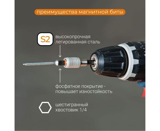 Биты магнитные PH2, 25 мм, 2 шт, S2 rage by VIRA 554152 – изображение 6