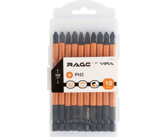 Биты магнитные S2 PH2, 100 мм, 10 шт rage by VIRA 554169 – изображение 2