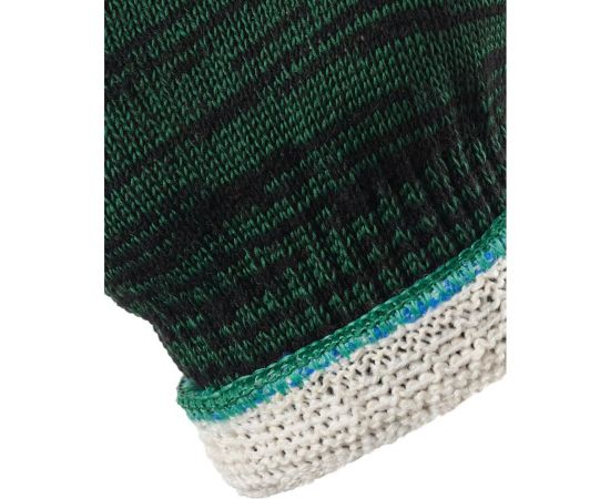 Двойные трикотажные перчатки Фабрика перчаток, без ПВХ, 10 класс, 5 нитей, зеленые, р.М 5-10-ДВ-ЗЕЛ-БП-(M) – изображение 3