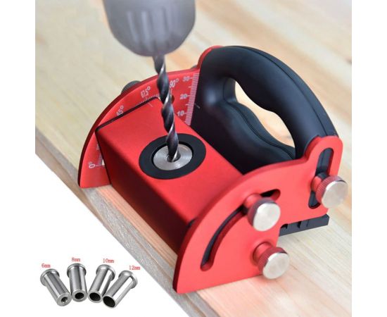 Кондуктор для сверления 0°- 90° стальной со сменными насадками 6/8/10/12 мм WOODWORK DGA-005 – изображение 12