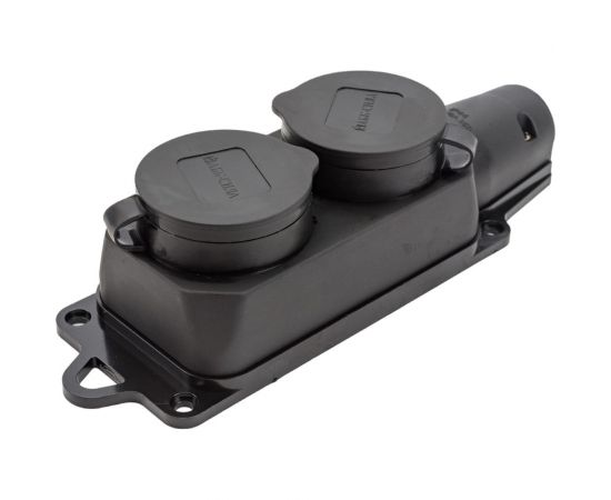 Двухместный розеточный блок АБК-СИЛА с крышками каучук 16А 220В IP- 44 2903031 