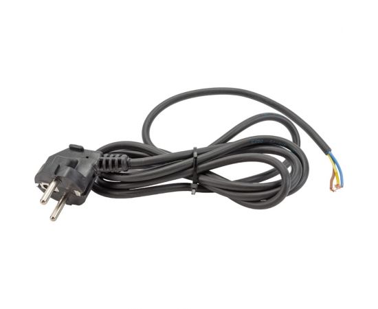 Шнур с евро вилкой АБК-СИЛА с заземляющим контактом ПВС 3х0,75мм.кв. 2м чёрный 50067012 