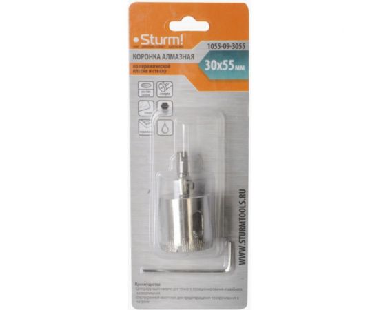 Коронка алмазная (30х55 мм; 6-гранный хв-к) Sturm 1055-09-3055 
