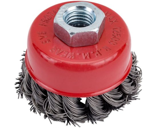 Щетка-чашка (65 мм; М14; крученая проволока) для УШМ vertextools 12200-065 