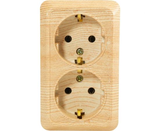 Розетка Jilion 2 гнезда с заземлением дуб 9533494 