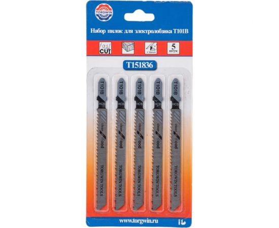 Пилка полотно для электролобзика Т101B, 5 шт TORGWIN T151836 