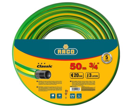 Поливочный армированный 3-х слойный шланг Raco CLASSIC 3/4"x50м 40306-3/4-50_z01 