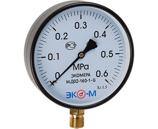 Манометр ЭКО-М Экомера МД02-160 мм 0..0,6 МПа G1\2 МД02-160-G-0,6МПа 