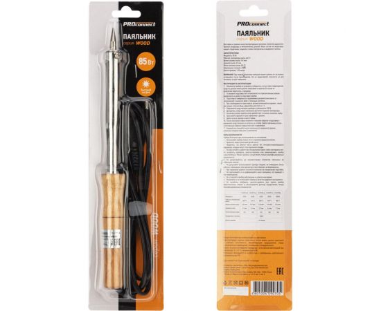 Паяльник PROCONNECT ПД 220В 85Вт деревянная ручка блистер 12-0177-4 – изображение 2
