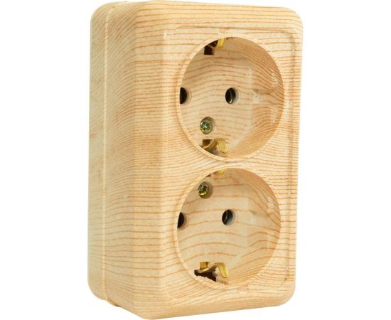 Розетка Jilion 2 гнезда с заземлением дуб 9533494 – изображение 3