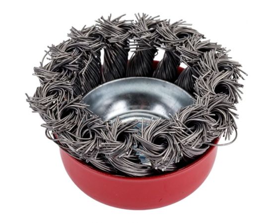 Щетка-чашка (65 мм; М14; крученая проволока) для УШМ vertextools 12200-065 – изображение 2