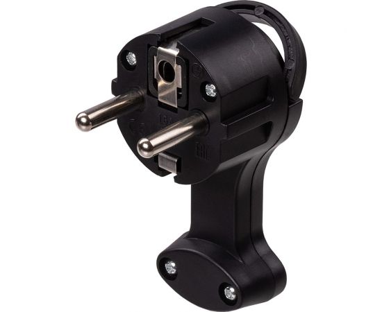 вилка круглая плоская с кольцом черная 16а 250в TDM SQ1806-0196 – изображение 4