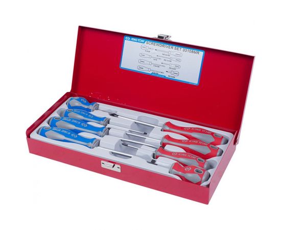 Набор отверток в металлическом кейсе 8шт KING TONY 33108MR – изображение 3