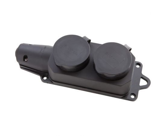 Двухместный розеточный блок АБК-СИЛА с крышками каучук 16А 220В IP- 44 2903031 – изображение 7