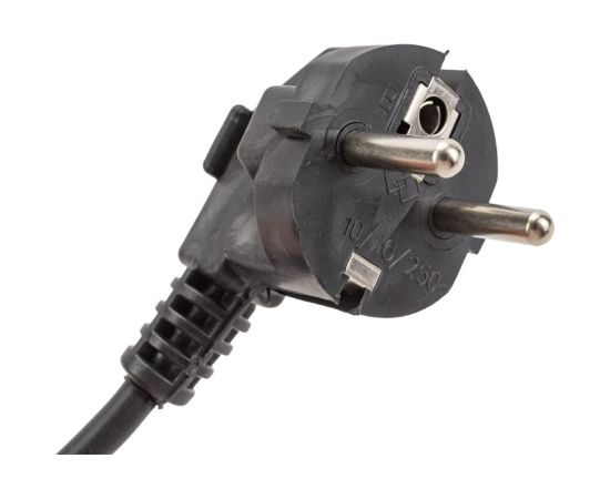 Шнур с евро вилкой АБК-СИЛА с заземляющим контактом ПВС 3х0,75мм.кв. 2м чёрный 50067012 – изображение 2