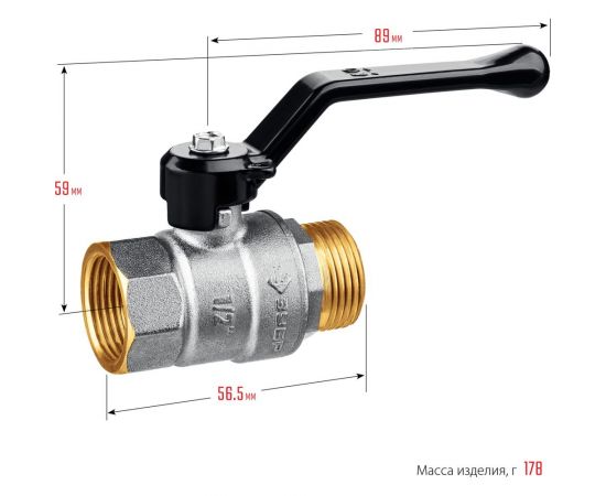 Шаровой кран ЗУБР полнопроходной ""мама-папа"", 1/2"" 51324-1/2 – изображение 4