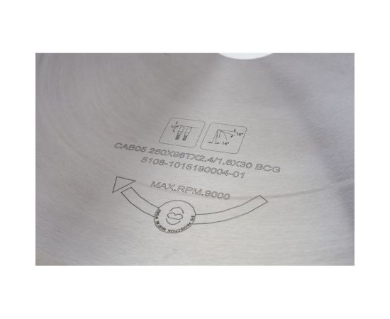 Диск торцовочный с тонким пропилом (260x30x2.4/1.6 мм; Z=96) PROCUT 797.2603096F – изображение 2