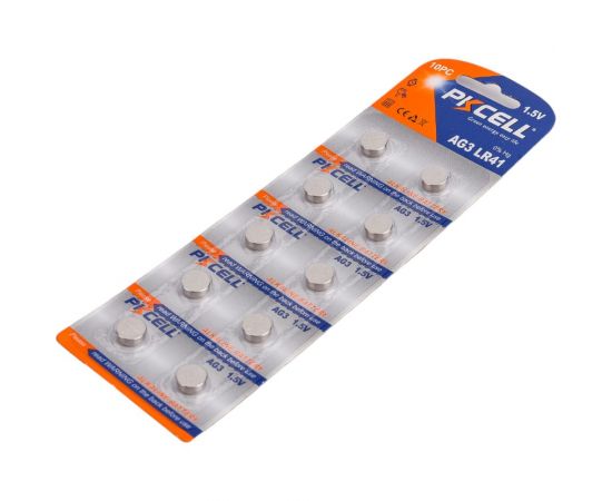 Щелочной/алкалиновый элемент питания PKCELL тип - LR41AG3 10 шт в блистере AG3-10B – изображение 3