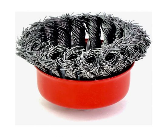 Щетка чашечная жгутовая 65 мм, М14, ворс сталь 0.50 мм для УШМ 13-020 EuroBrush EB-AST1 – изображение 3