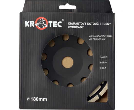 Чашка алмазная зачистная двухрядная (180x22.2 мм) KROTEC 3801024 – изображение 2