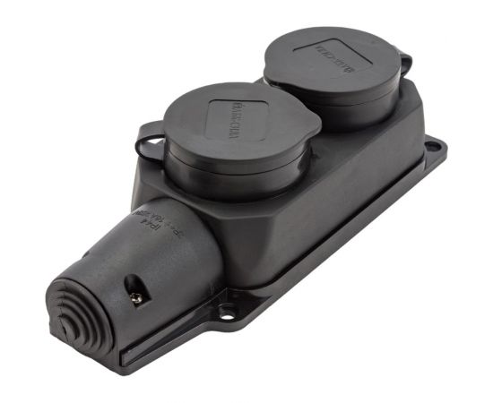 Двухместный розеточный блок АБК-СИЛА с крышками каучук 16А 220В IP- 44 2903031 – изображение 4