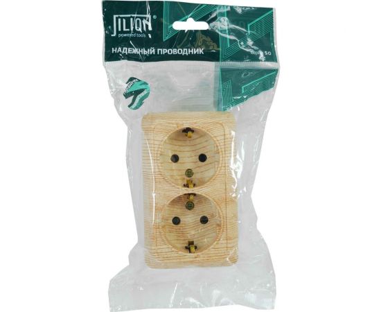 Розетка Jilion 2 гнезда с заземлением дуб 9533494 – изображение 4