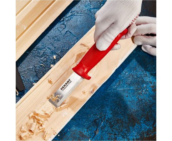 Нож-стамеска REXANT нержавеющая сталь, лезвие 75х22 мм 12-4934 – изображение 8