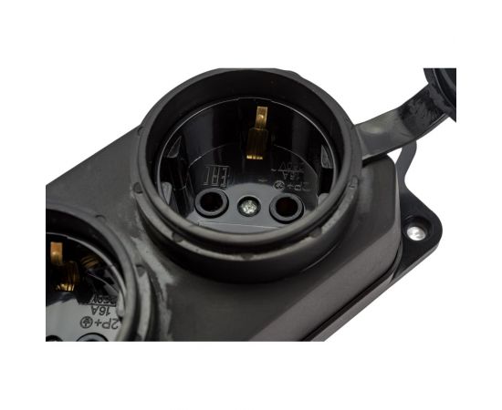 Двухместный розеточный блок АБК-СИЛА с крышками каучук 16А 220В IP- 44 2903031 – изображение 2