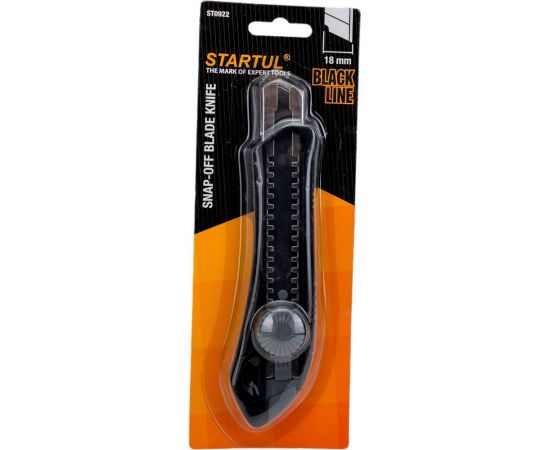Канцелярский нож STARTUL выдвижной 18 мм Black Line ST0922 