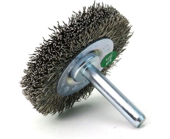 Щетка для дрели дисковая 50x8 мм, с хв-м 6 мм, гофрированная нержавеющая сталь 0.30 мм 13-171 EuroBrush EB-D50SS 