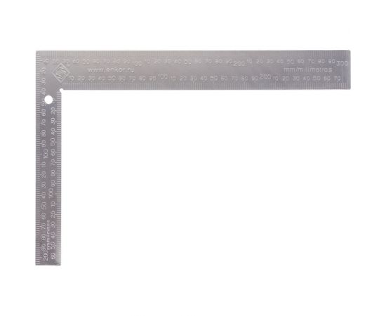 Плоский угольник Энкор 300x200 шкала 2 мм 1/10/60 10869 