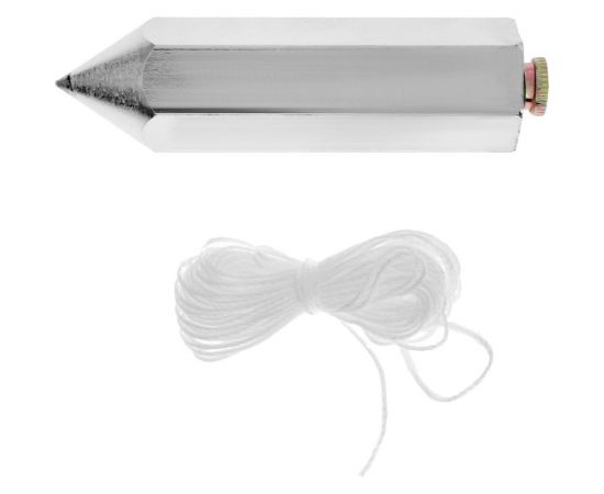 Цилиндрический отвес ТУНДРА шнур 5 метров, 200 г 1743489 