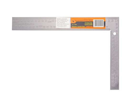 Плоский угольник Энкор 300x200 шкала 2 мм 1/10/60 10869 – изображение 2