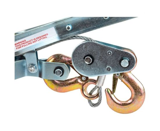Ручная рычажная тросовая лебедка Сибталь модель X2Y3, двойной храповый механизм, три крюка, 2т, 2,2м 070 0005 2000 – изображение 3