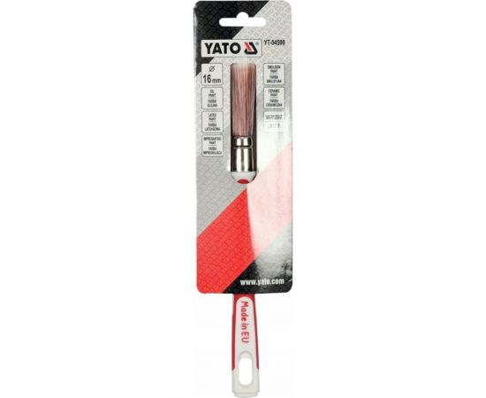 Малярная круглая кисть YATO 16мм, акриловая, двухкомпонентная противоскользящая ручка YT-54590 – изображение 3