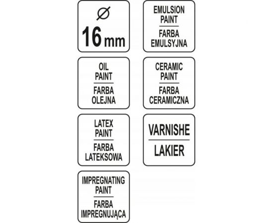 Малярная круглая кисть YATO 16мм, акриловая, двухкомпонентная противоскользящая ручка YT-54590 – изображение 2