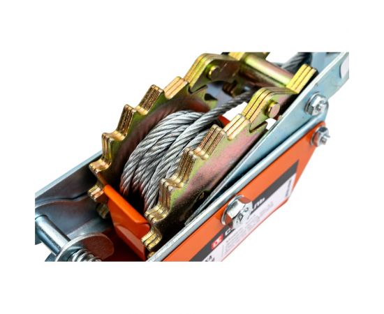 Ручная рычажная тросовая лебедка Сибталь модель X2Y3, двойной храповый механизм, три крюка, 2т, 2,2м 070 0005 2000 – изображение 2