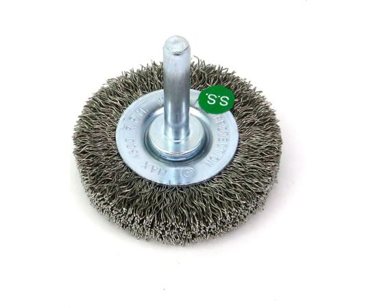 Щетка для дрели дисковая 50x8 мм, с хв-м 6 мм, гофрированная нержавеющая сталь 0.30 мм 13-171 EuroBrush EB-D50SS – изображение 3