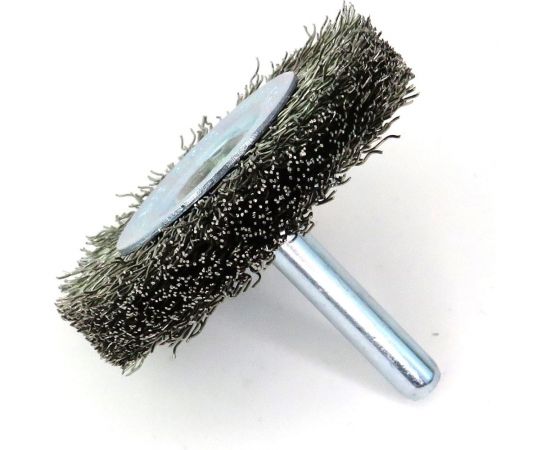 Щетка для дрели дисковая 50x8 мм, с хв-м 6 мм, гофрированная нержавеющая сталь 0.30 мм 13-171 EuroBrush EB-D50SS – изображение 4
