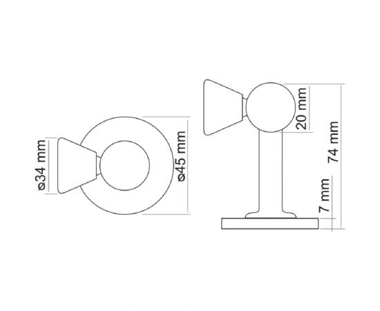Дверной ограничитель MORELLI MDS-3 SN магнитный, цвет - белый никель 9011024 – изображение 4