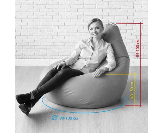 Кресло-мешок Mypuff Груша, василек, размер комфорт, оксфорд bbb_171 – изображение 6