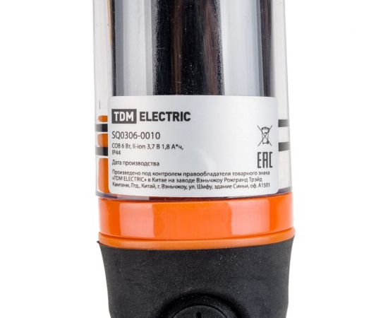 Переносной светодиодный светильник TDM фп11, cob 6 вт, 360 лм, li-ion 3,7 в 1,8 ач, ip44, usb SQ0306-0010 – изображение 4