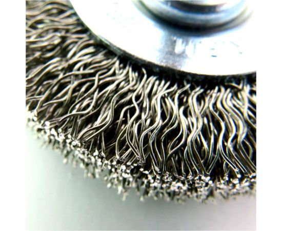 Щетка для дрели дисковая 50x8 мм, с хв-м 6 мм, гофрированная нержавеющая сталь 0.30 мм 13-171 EuroBrush EB-D50SS – изображение 2