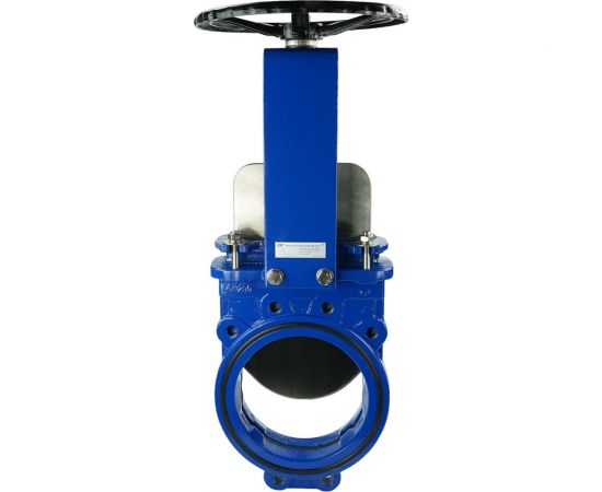 Шиберная задвижка DN.ru ДУ200 Ру10 ножевая чугунная межфланцевая двухсторонняя со штурвалом D040-03175 