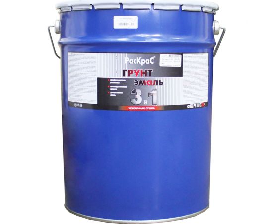 Грунт-эмаль РасКрас 3 в 1, синяя, барабан 21 кг 4690417022403 