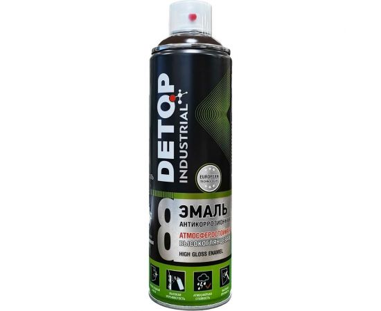 Эмаль DETOP атмосферостойкая, высокоглянцевая, темно-коричневый, RR 32, аэрозоль 650 мл DTI-A07774 